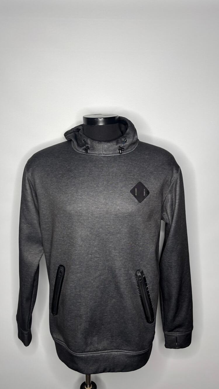 Burton Snowboard Durable Goods DryRide Fleece Hoodie Zip Pockets Grey Mens XL